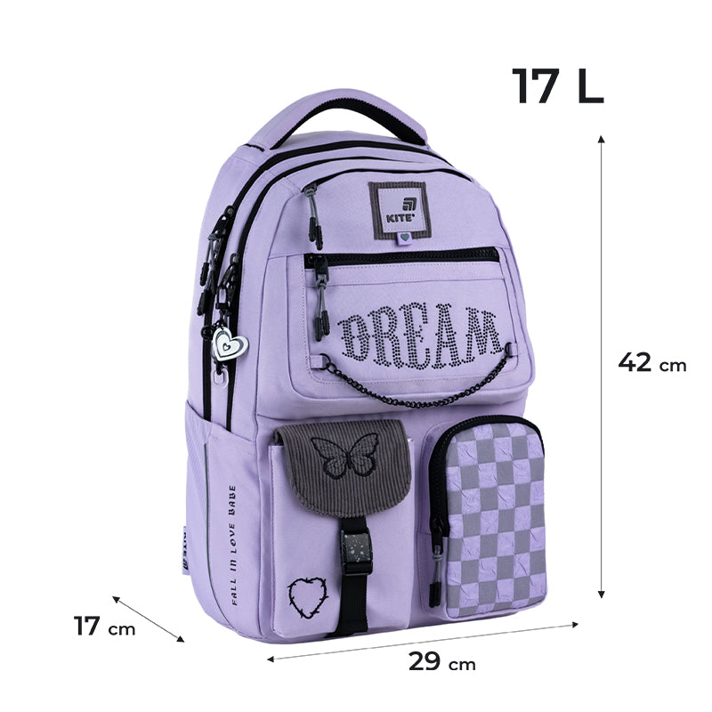 Kite DREAM Lavender Backpack for Girls | Age 9–12