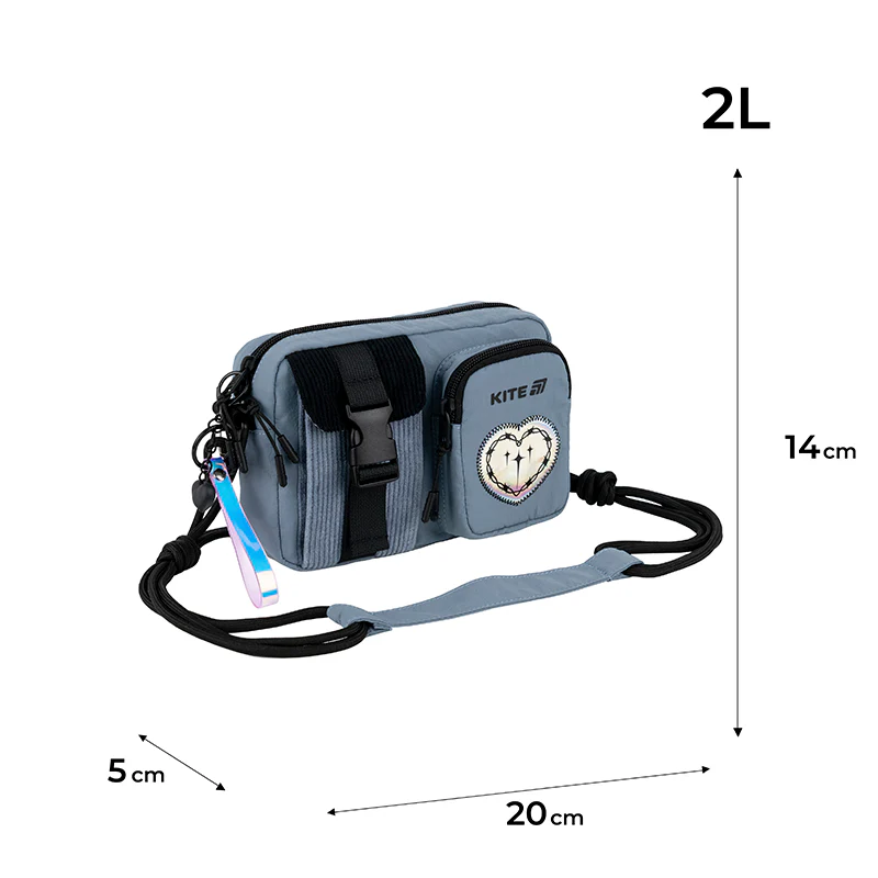 Kite Gray Crossbody Bag for Teens – K25-2522-3