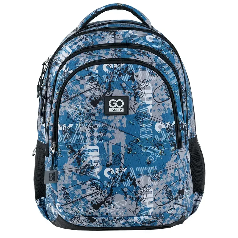 GoPack Teens Blue Backpack with 3 Compartments & Style