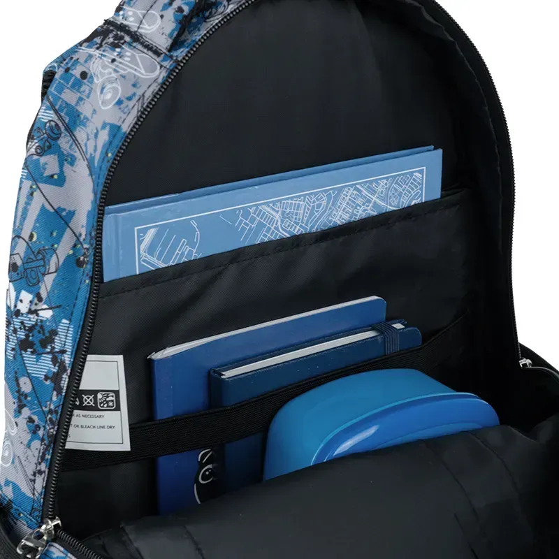 GoPack Teens Blue Backpack with 3 Compartments & Style