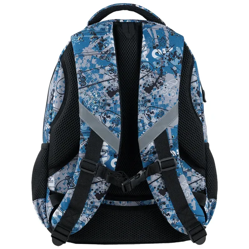 GoPack Teens Blue Backpack with 3 Compartments & Style