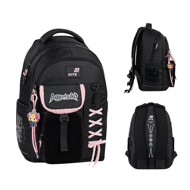 Kite Aggretsuko Teen Backpack – Air Comfort, Laptop, for Heights 145-175 cm