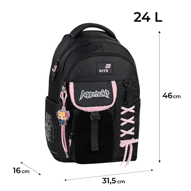 Kite Aggretsuko Teen Backpack – Air Comfort, Laptop, for Heights 145-175 cm