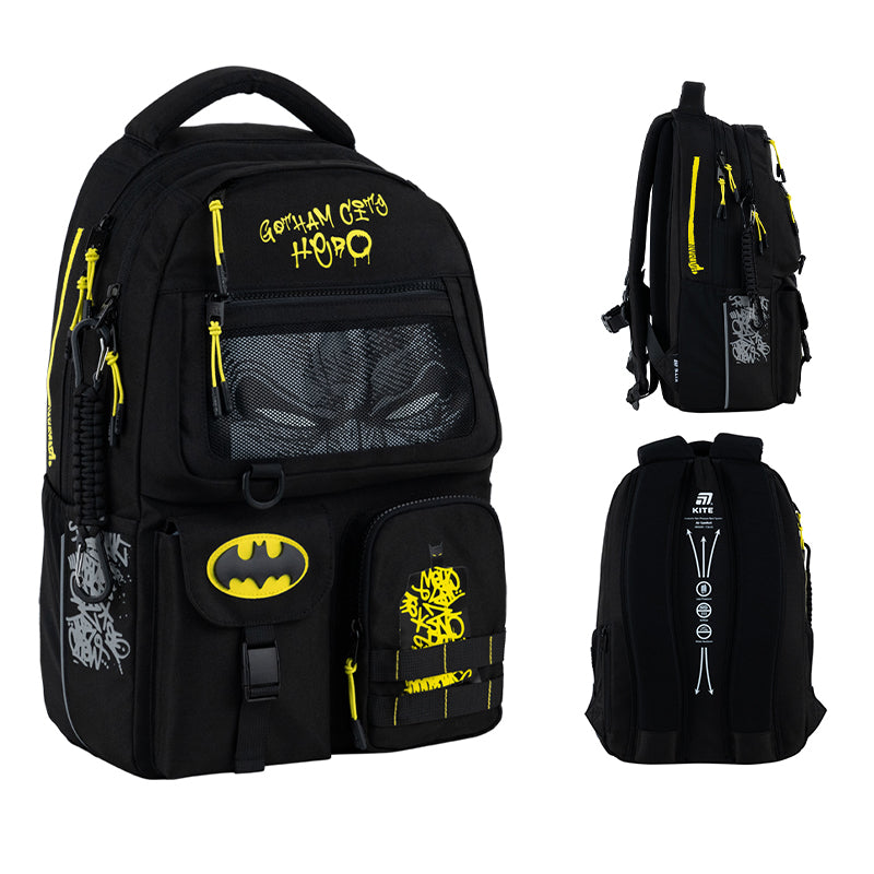 Kite DC Batman Street Teen Backpack – Air Comfort, Tablet, for Grades 4-7