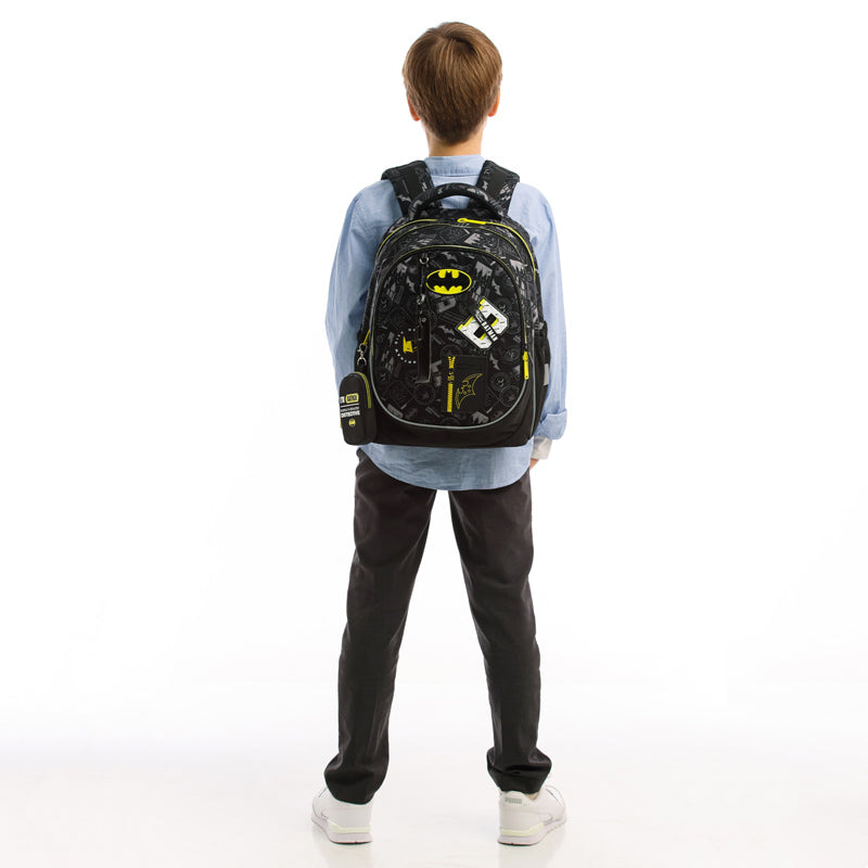 Kite DC Batman School Backpack – IGR Certified, Grades 1-6, Heights 130-145 cm
