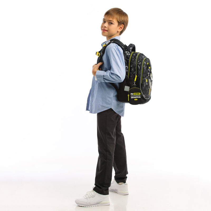 Kite DC Batman School Backpack – IGR Certified, Grades 1-6, Heights 130-145 cm
