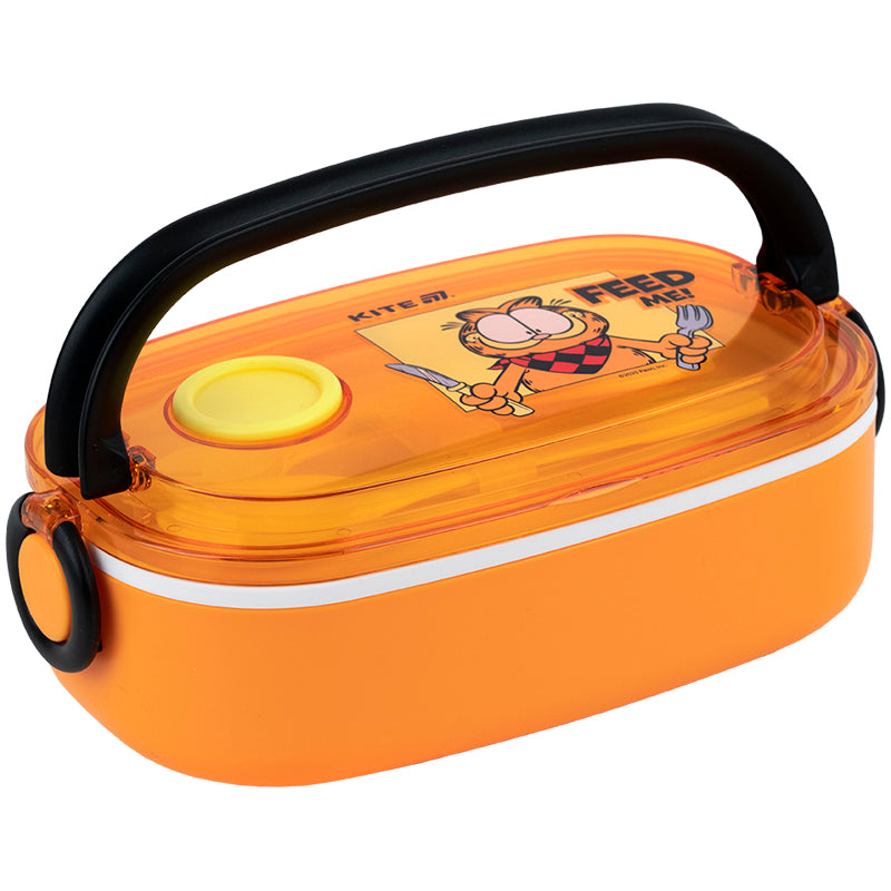 Kite Garfield 900 ml Lunch Box – BPA-Free, Microwave Safe with Cutlery
