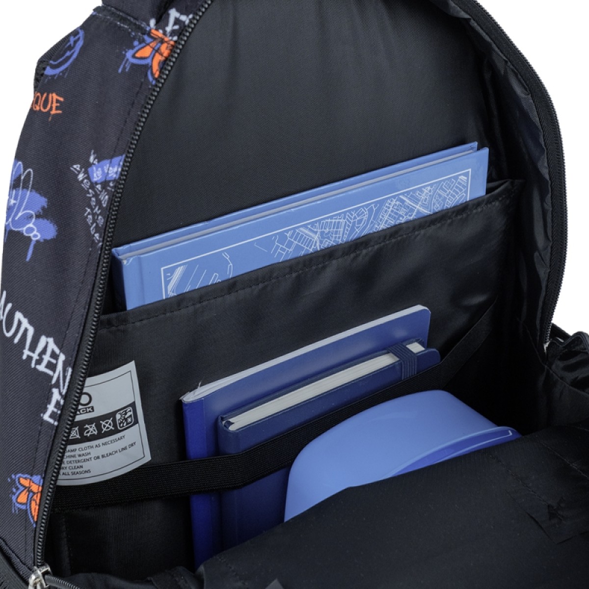 Black GoPack Teens Backpack with Dividers & Chest Strap