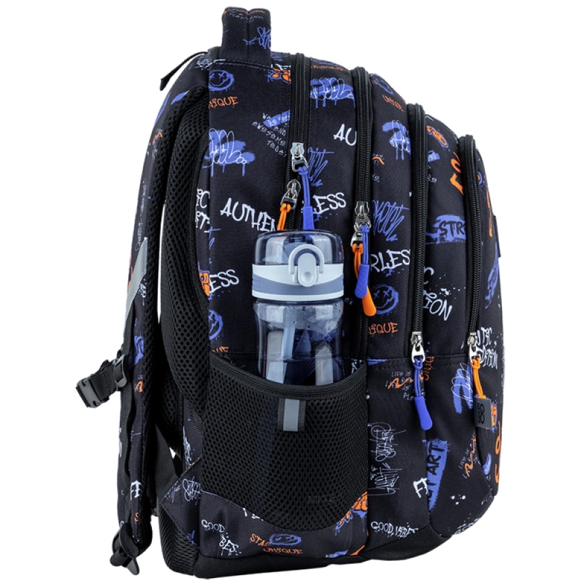 Black GoPack Teens Backpack with Dividers & Chest Strap