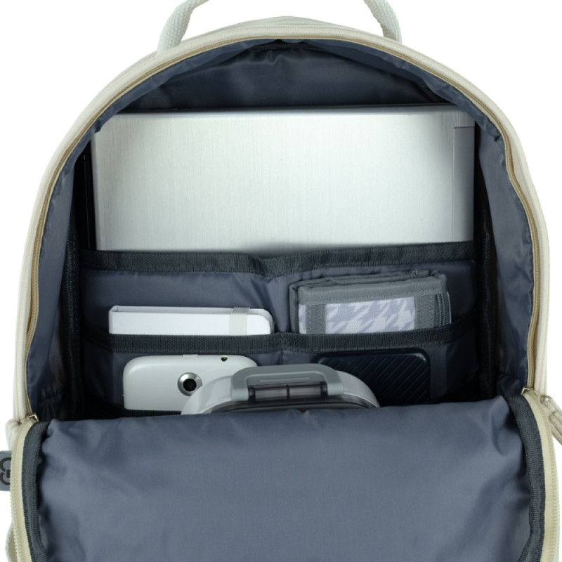 Beige GoPack Teens Backpack with Plush & Corduroy