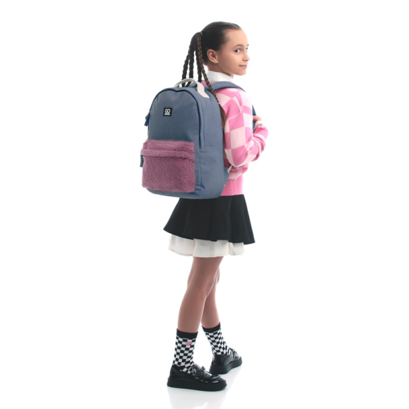 Dark Gray GoPack Plush Teens Backpack with Laptop Sleeve