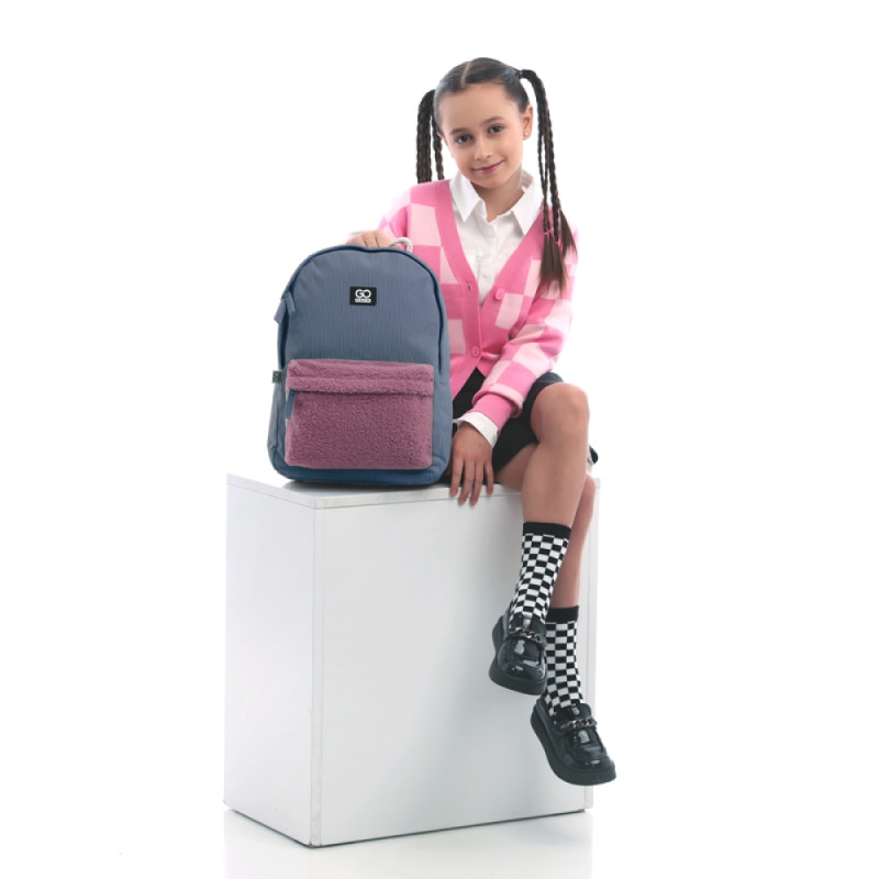 Dark Gray GoPack Plush Teens Backpack with Laptop Sleeve