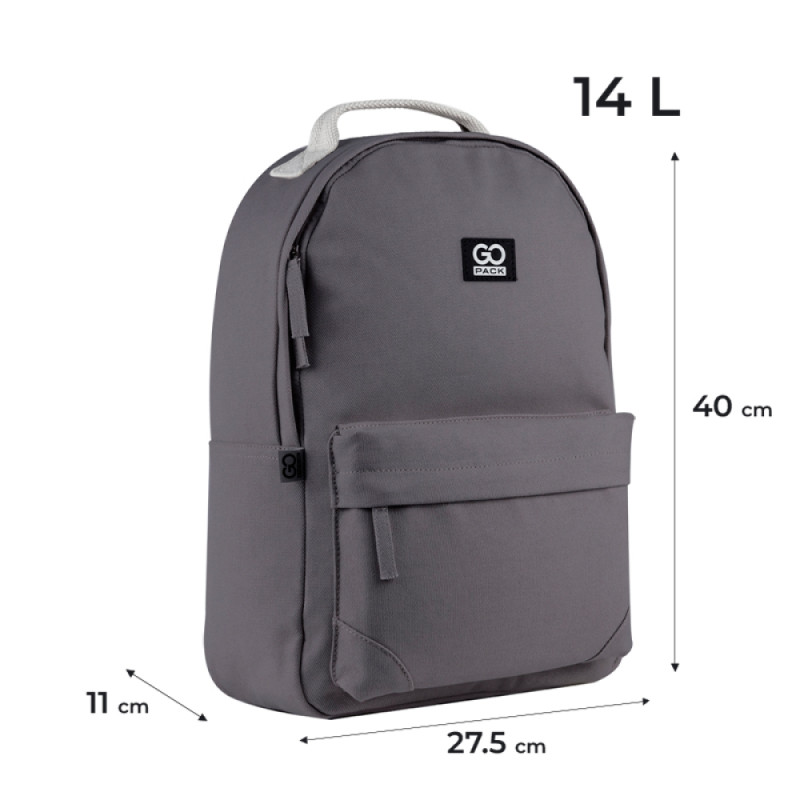 Gray Plush GoPack Teens Backpack with Laptop Pocket