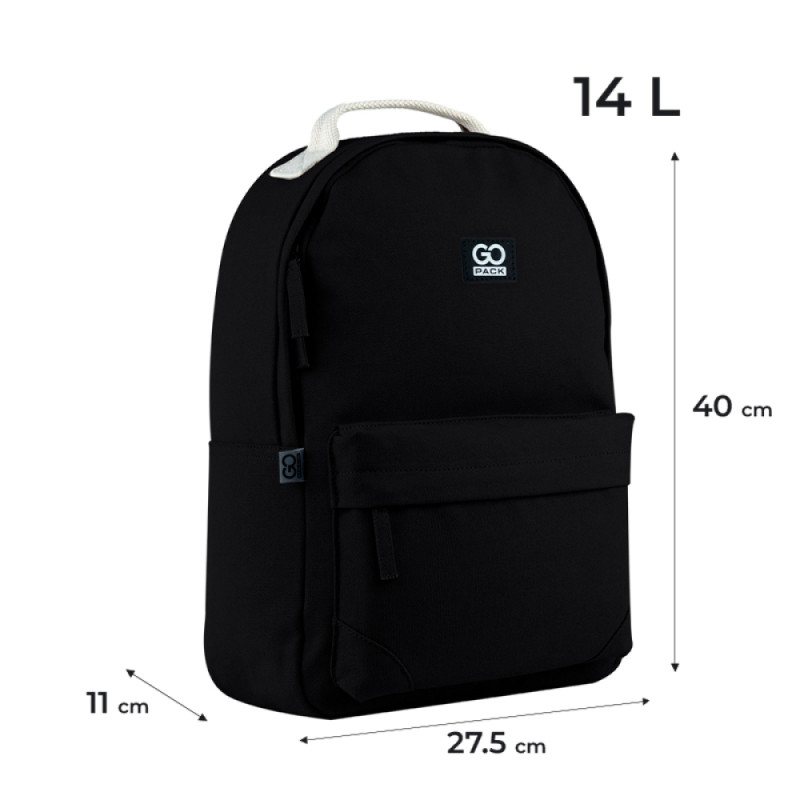 Black GoPack Teens Backpack with Plush Style & Laptop Pocket