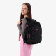GoPack Black Teens School Backpack with 3 Compartments & Chest Strap