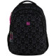 GoPack Black Teens School Backpack with 3 Compartments & Chest Strap