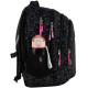 GoPack Black Teens School Backpack with 3 Compartments & Chest Strap