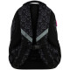 GoPack Black Teens School Backpack with 3 Compartments & Chest Strap