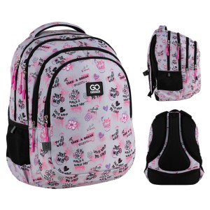 School backpack GoPack Teens Gray-Pink