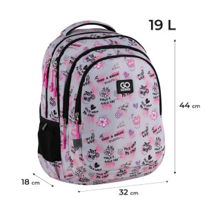 School backpack GoPack Teens Gray-Pink