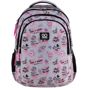 School backpack GoPack Teens Gray-Pink