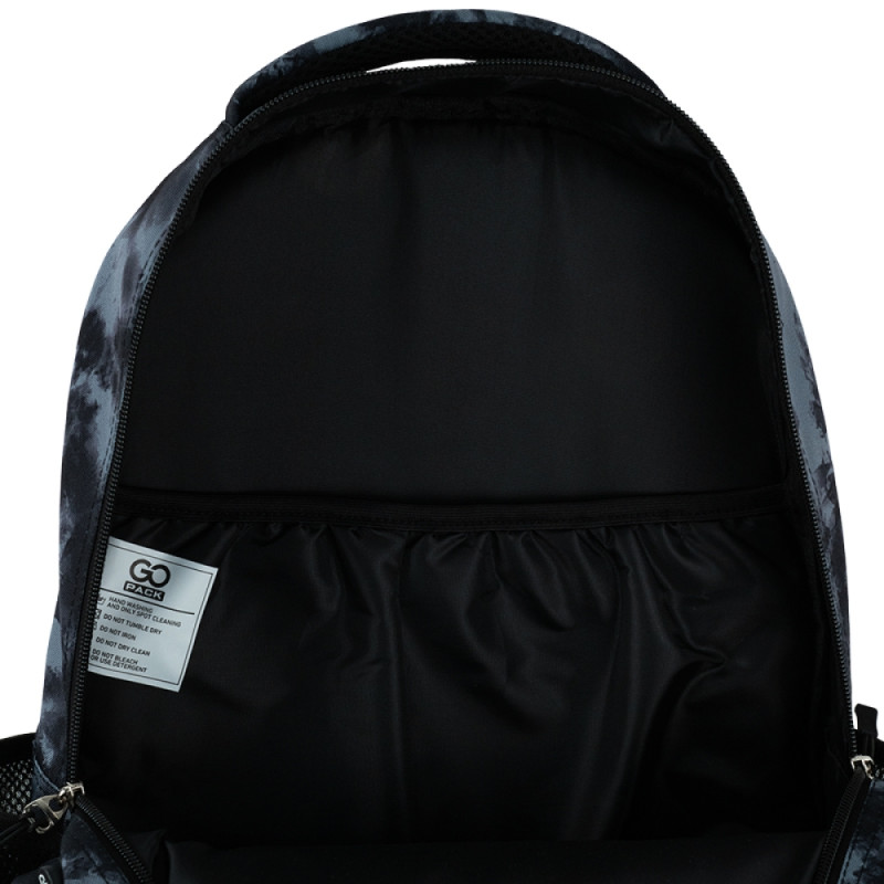 Black GoPack Teens Backpack with 3 Compartments & Chest Strap