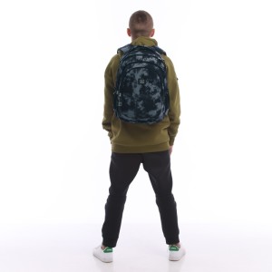 School backpack GoPack Teens Camo Black