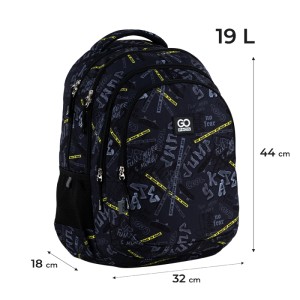 GoPack Teens Black Ergonomic Backpack