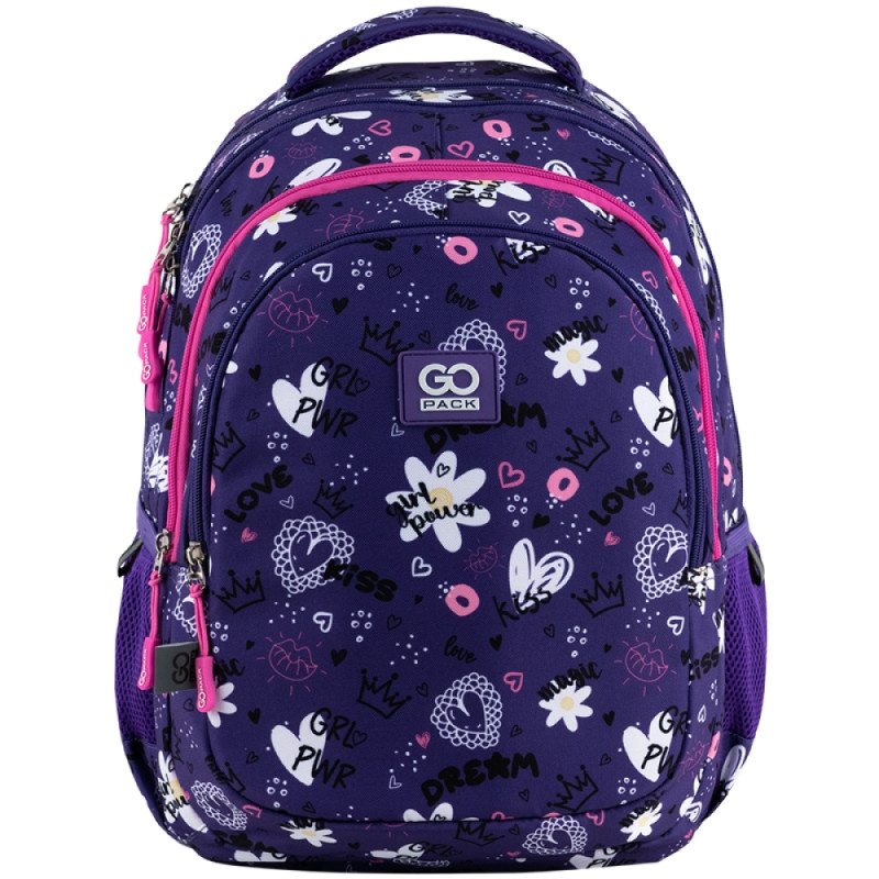 Purple GoPack Teens Backpack with 3 Compartments & Support