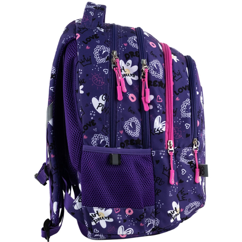 Purple GoPack Teens Backpack with 3 Compartments & Support