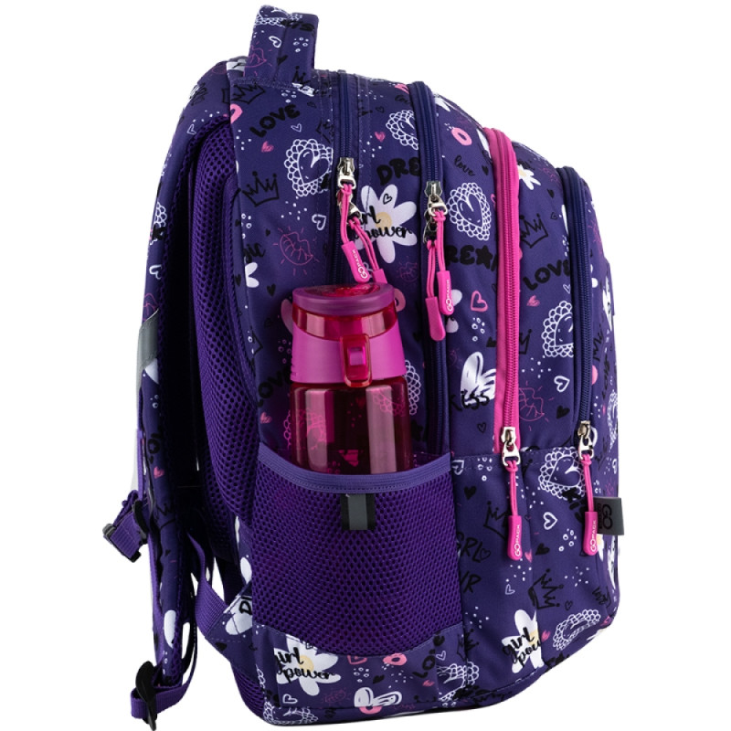 Purple GoPack Teens Backpack with 3 Compartments & Support