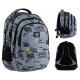 GoPack Gray School Backpack with Chest Strap & 3 Sections