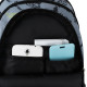 GoPack Gray School Backpack with Chest Strap & 3 Sections