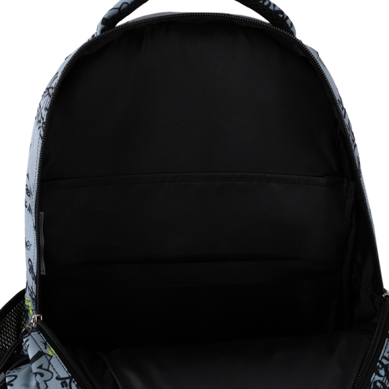 GoPack Gray School Backpack with Chest Strap & 3 Sections