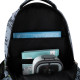 GoPack Gray School Backpack with Chest Strap & 3 Sections