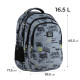 GoPack Gray School Backpack with Chest Strap & 3 Sections