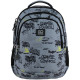 GoPack Gray School Backpack with Chest Strap & 3 Sections