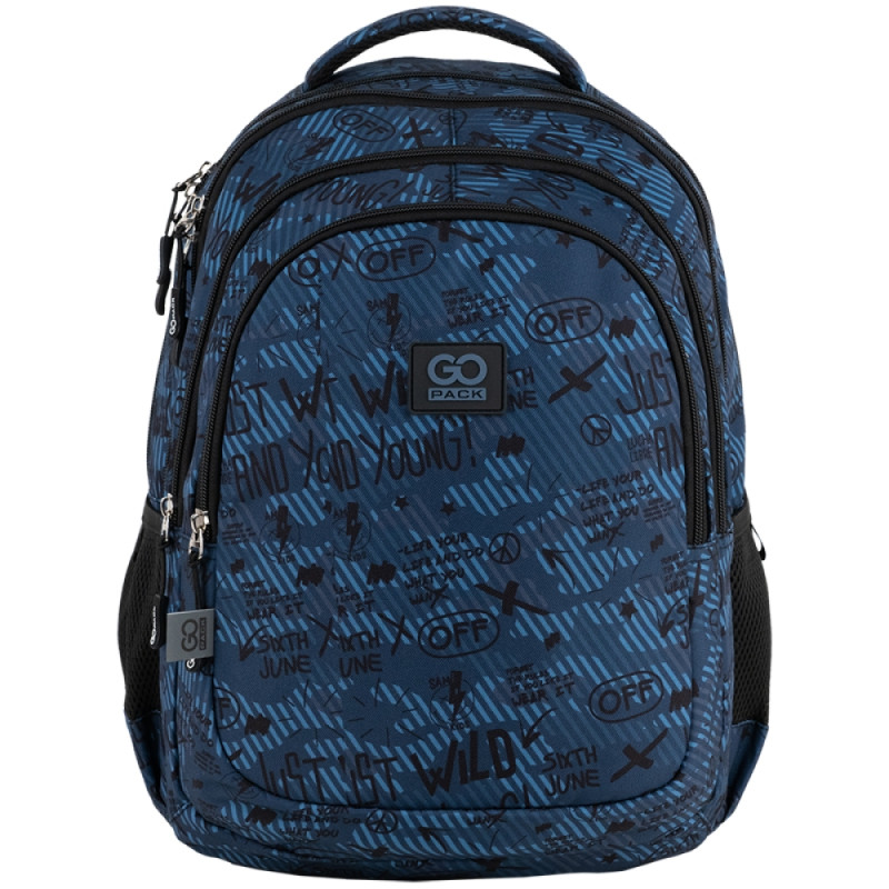 GoPack Dark Blue Teens Backpack with Chest Strap