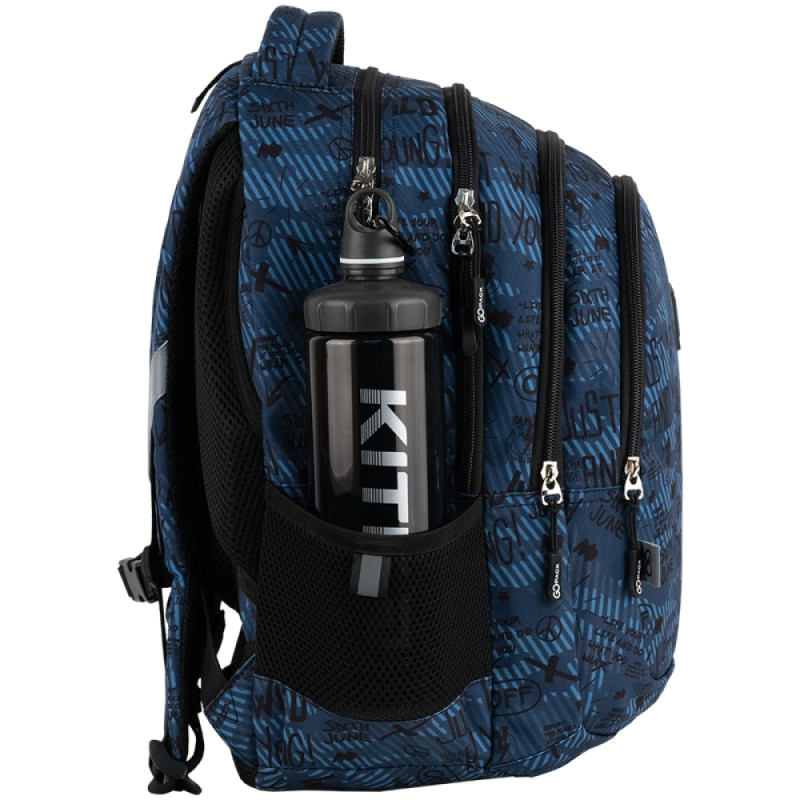 GoPack Dark Blue Teens Backpack with Chest Strap