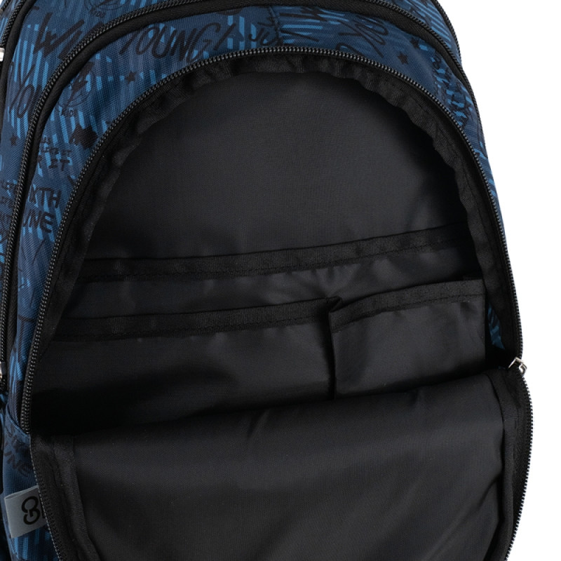 GoPack Dark Blue Teens Backpack with Chest Strap