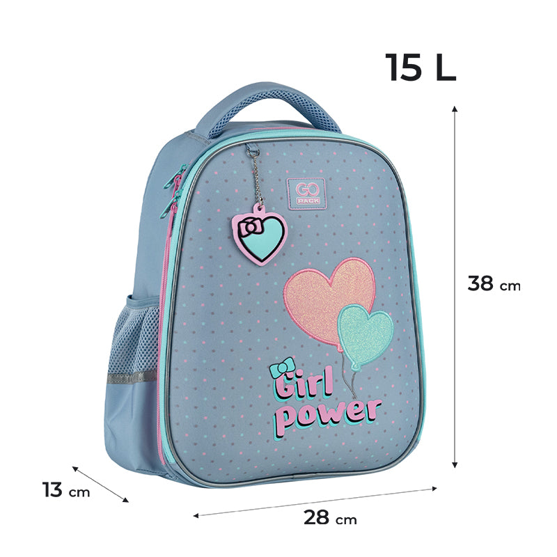 GoPack Girl Power School Backpack for Grades 1-4, Ergo Kids Back