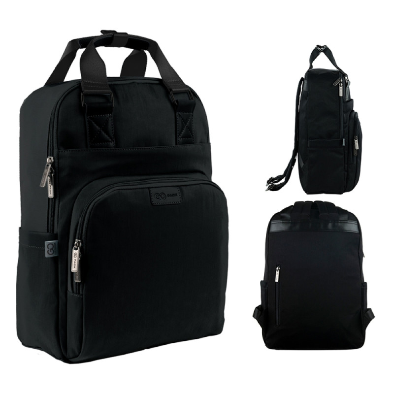 Black GoPack Teens Backpack with Laptop & Secret Pocket