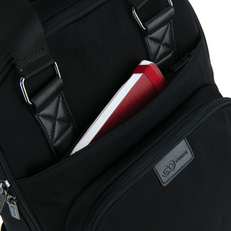 Black GoPack Teens Backpack with Laptop & Secret Pocket