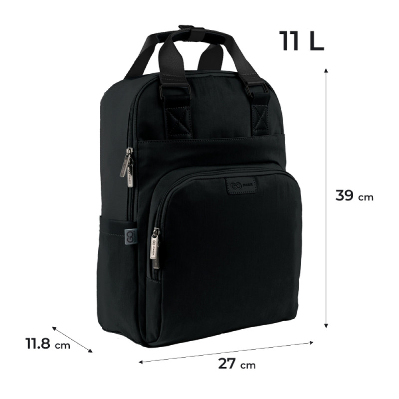 Black GoPack Teens Backpack with Laptop & Secret Pocket