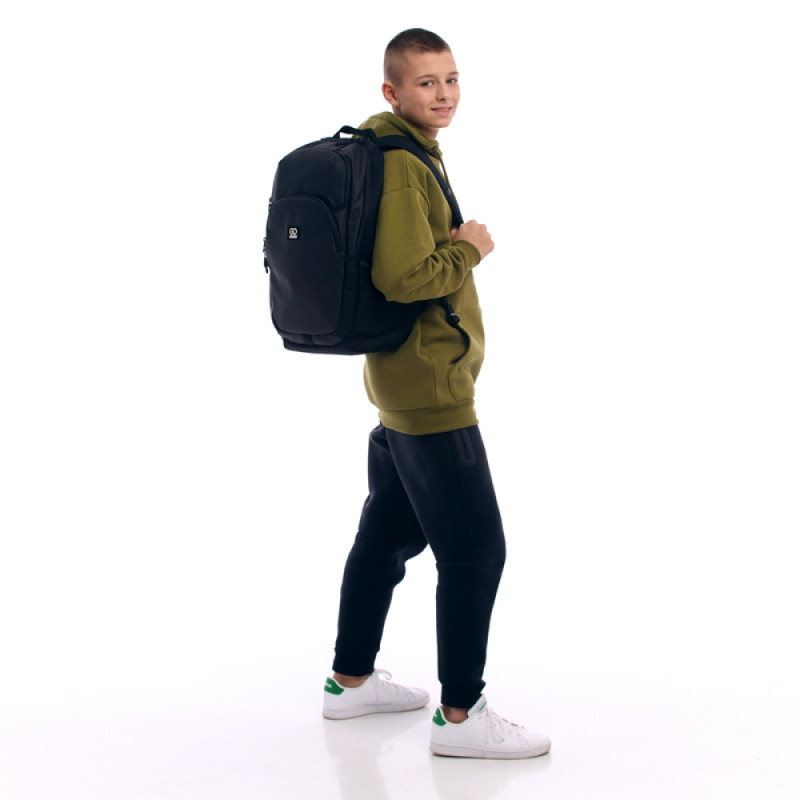 Black GoPack Teens Backpack with Laptop & Luggage Strap