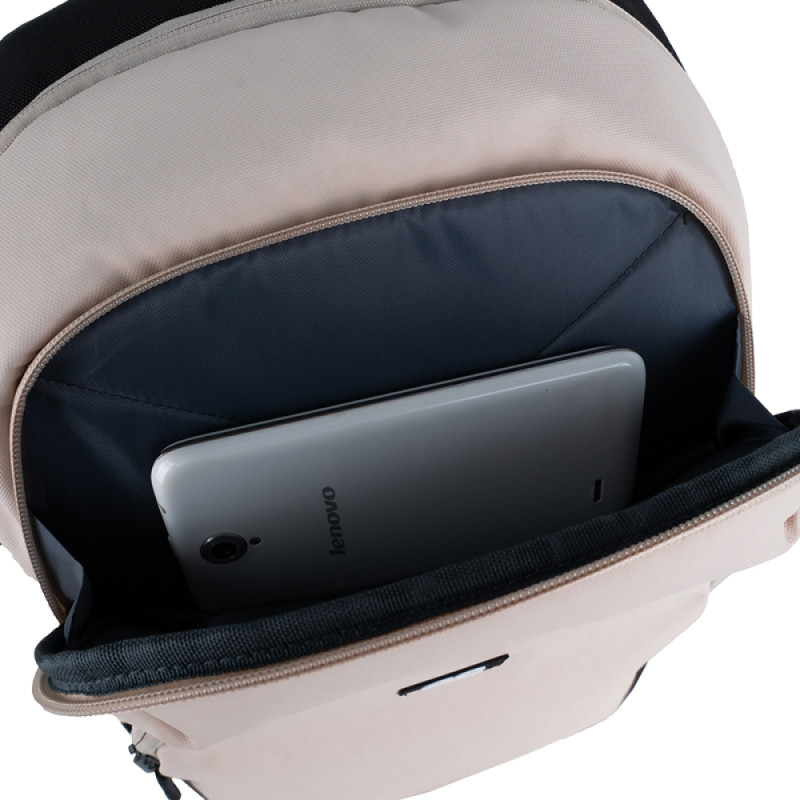 Beige GoPack Teens Backpack with Laptop Sleeve & Travel Strap