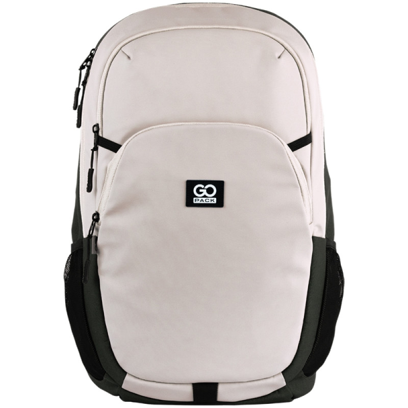 Beige GoPack Teens Backpack with Laptop Sleeve & Travel Strap