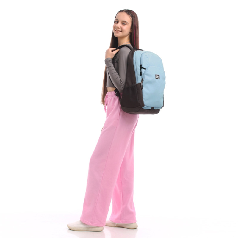 Light Blue GoPack Teens Backpack with Laptop & Travel Strap