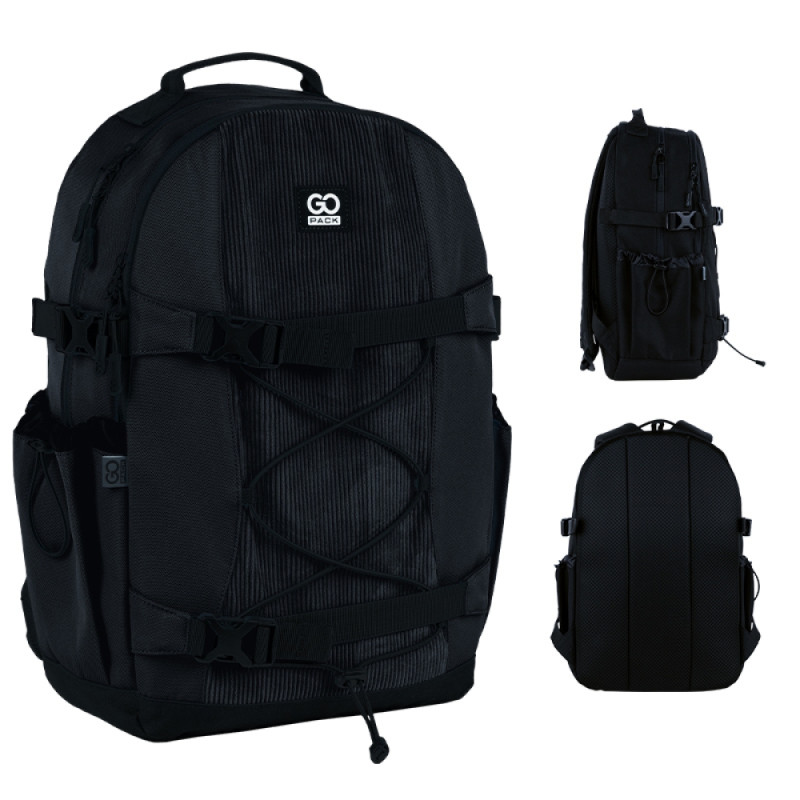 Black GoPack Teens Backpack with Dual Compartments & Laptop Sleeve