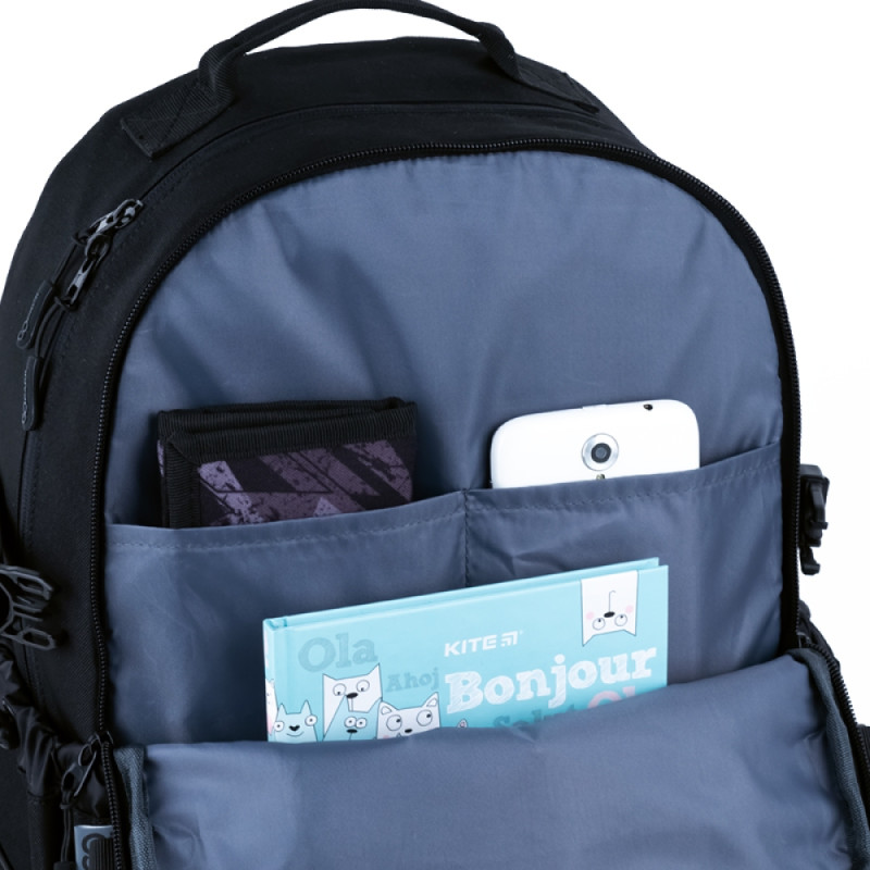 Black GoPack Teens Backpack with Dual Compartments & Laptop Sleeve